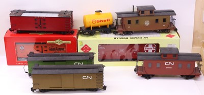 Lot 376 - Seven G gauge 45mm scale wagons, to include an...