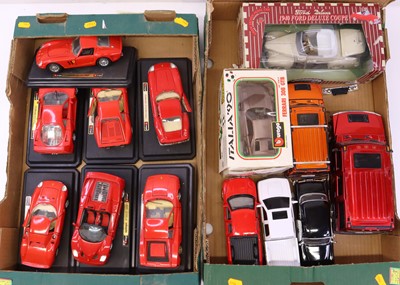 Lot 491 - Two trays containing mostly Burago 1/18 and...