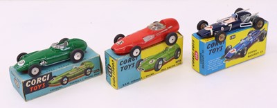 Lot 132 - Corgi Toys group of 3 racing diecasts to...
