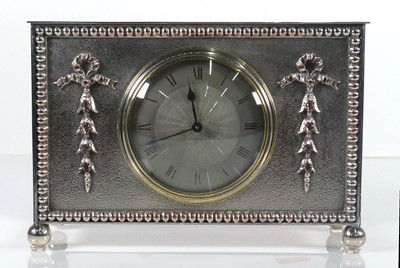 Lot 279 - An early 20th century silver plated mantel...