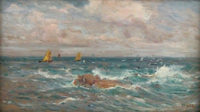 Lot 229 - John Edward Brett (1830-1902) - Seascape, oil...