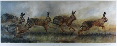 Lot 76 - Robert E. Fuller (b.1972) - Hares on the Run,...