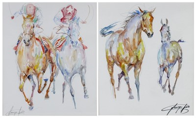 Lot 413 - Jacquie Jones (b.1961), Racehorses with...