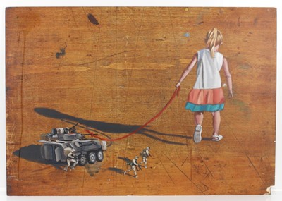 Lot 112 - Pete Hawkins (b.1980) - Girl pulling...