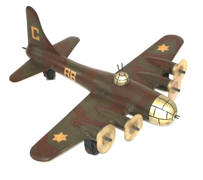 Lot 111 - A large WW II scratch built wooden model of a...