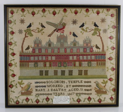 Lot 191 - Mary Jane Daltry - a mid-Victorian needlework...
