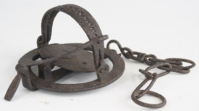 Lot 391 - An early 20th century pole trap, having 4 1/2"...