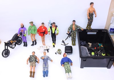 Lot 99 - 2 boxes containing mostly Hasbro Action Man...