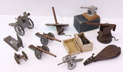 Lot 74 - Mixed collection of various tinplate cannons...