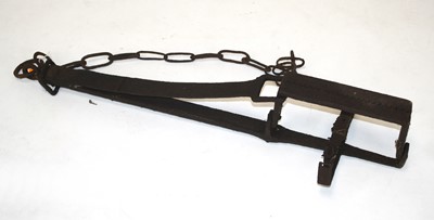 Lot 344 - A 19th century square jawed animal trap,...