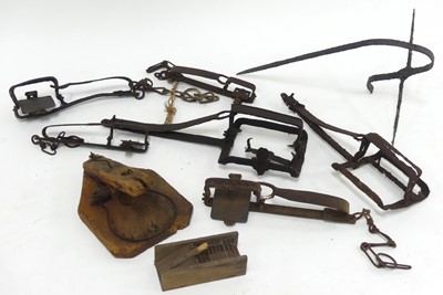 Lot 390 - A 19th century, spring operated wooden rat or...