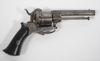 Lot 189 - A 19th century Belgian six shot revolver, the...