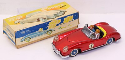 Lot 77 - Chinese-made friction drive tinplate sports...