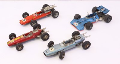Lot 70 - Shuco Group of 4 loose and worn racing cars to...