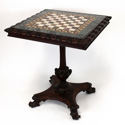 Lot 378 - A circa 1830 rosewood and specimen marble...