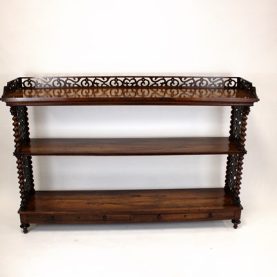 Lot 361 - An early Victorian rosewood three-tier buffet...