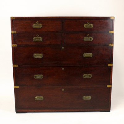 Lot 370 - A late 19th century mahogany and brass bound...