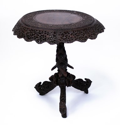 Lot 379 - A late 19th century Burmese carved padouk...