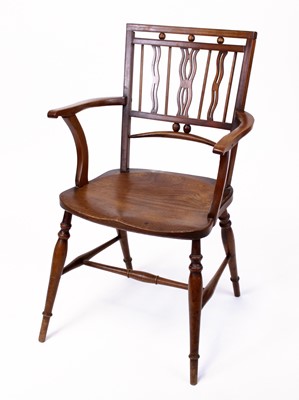 Lot 332 - A 19th century elm, beech and fruitwood...