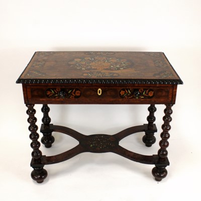 Lot 380 - A circa 1700 Dutch oyster veneered and floral...