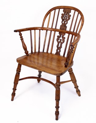 Lot 331 - A Victorian elm seat, yew and beechwood...