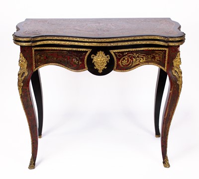Lot 365 - A mid-19th century boulle and ebonised card...