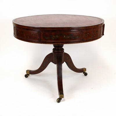 Lot 377 - A Sheraton period mahogany and polychrome...