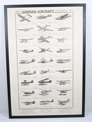 Lot 232 - A WW II German Aircraft recognition poster,...