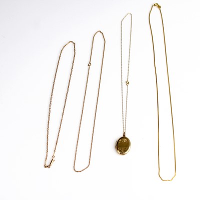 Lot 338 - A gilt metal curblink neck chain with 9ct gold...
