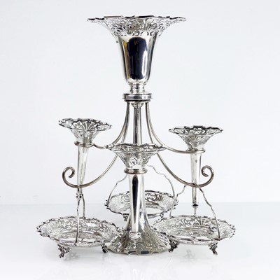 Lot 67 - An Edwardian Art Nouveau silver six-branch...