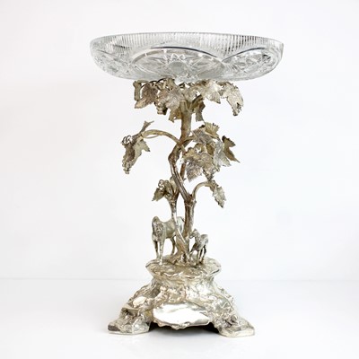 Lot 66 - A circa 1900 silver plated table centrepiece,...
