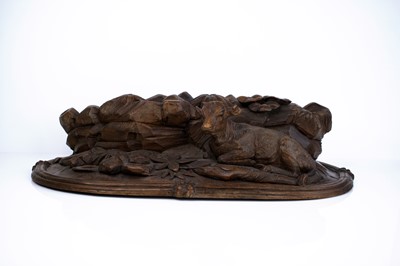 Lot 163 - A Black Forest carved oak table centrepiece...