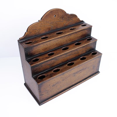 Lot 164 - A George III Welsh oak spoon rack, having...