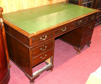 Lot 719 - An Edwardian mahogany twin pedestal writing...