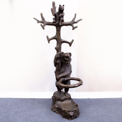 Lot 362 - A Black Forest style bronze hallstand,...