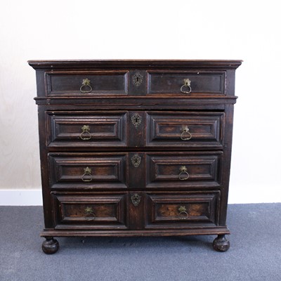 Lot 371 - A Jacobean period oak chest in two sections,...