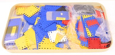 Lot 131 - One tray of Meccano mixed period flexible flat...