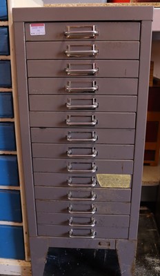 Lot 112 - A 14-drawer metal Bisley style office cabinet...