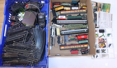 Lot 434 - Two boxes containing various 00 gauge rolling...