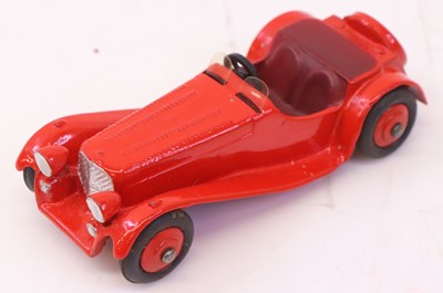 Lot 214 - Dinky Toys No.38F SS Jaguar in red body with...