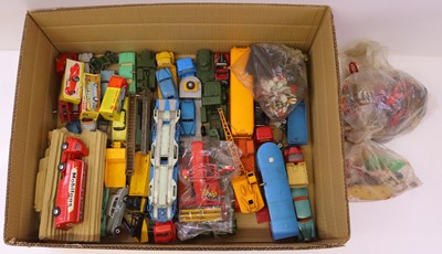 Lot 512 - A collection of playworn Dinky and Corgi toys,...