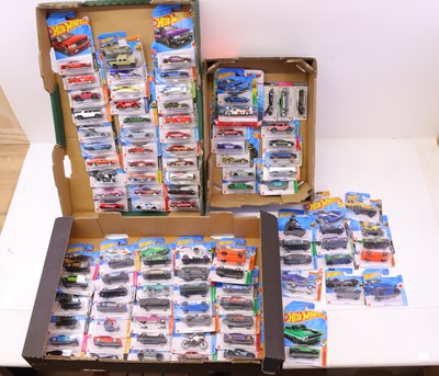 Lot 279 - 3 boxes containing Mattel Hot Wheels carded...