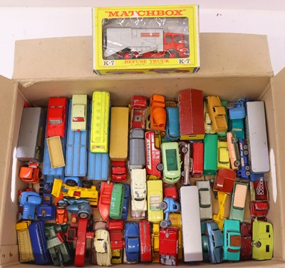 Lot 333 - A mixed collection of playworn Matchbox toys,...