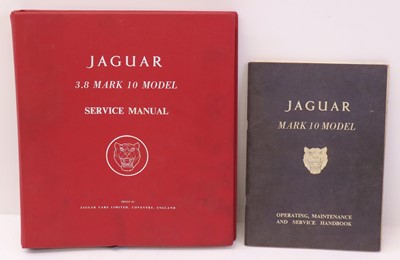 Lot 406 - A Jaguar Mark 10 manual and service book, the...