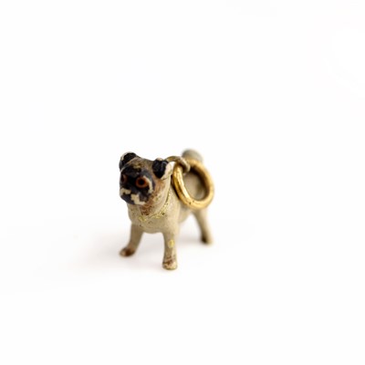Lot 122 - A miniature cold-painted bronze pendant of a...