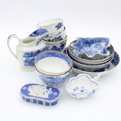 Lot 29 - A collection of blue and white porcelain wares,...