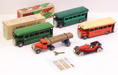Lot 382 - Triang Minic tinplate and clockwork boxed...