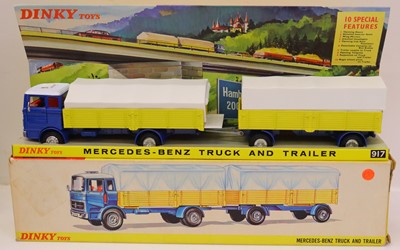 Lot 220 - Dinky Toys No. 917 Mercedes truck & trailer,...