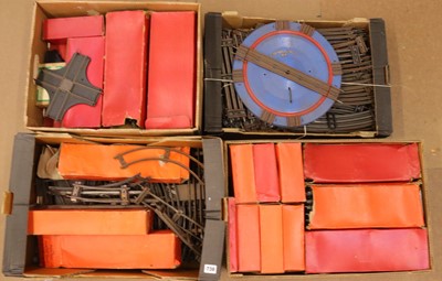 Lot 569 - Four boxes containing various Hornby 0 gauge...