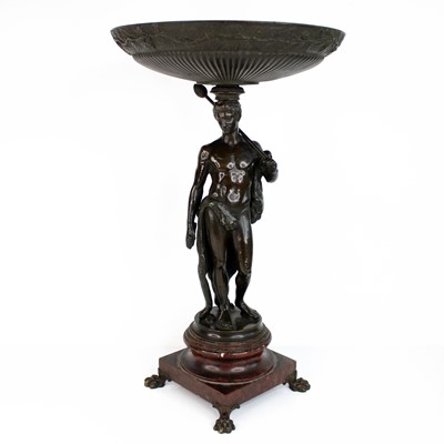 Lot 187 - A 19th century French bronze figural tazza,...